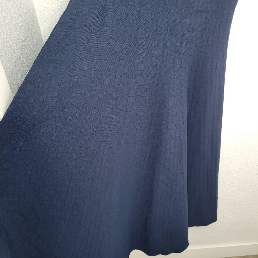 Akris punto Knit Jacquard Midi-Dress Size 16 Navy - Picture 8 of 14